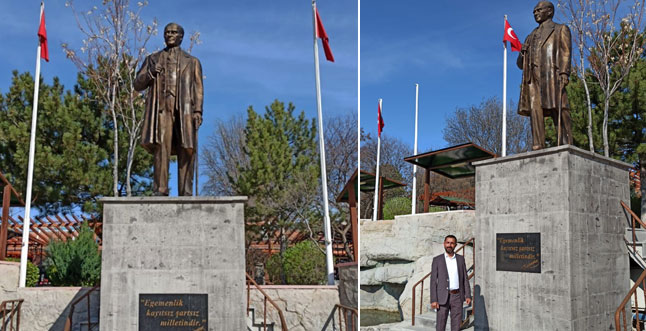 100. yılda kardeş kente Atatürk heykeli